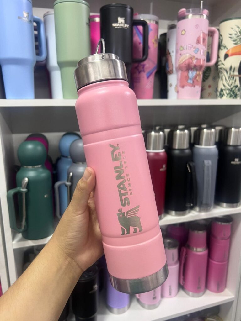 Botella Termica con filtro rosa
