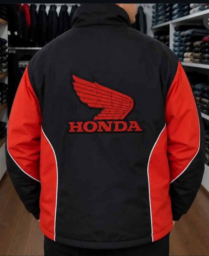 campera de moto impermeable roja y negra